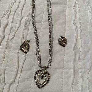 Brighton heart necklace and earrings